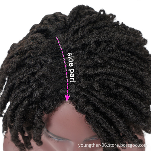 Dreadlocks Wigs Hair Cheap Soft Brown Fiber Colored Heat Resistant Short Synthetic Braided Wigs For Black Women